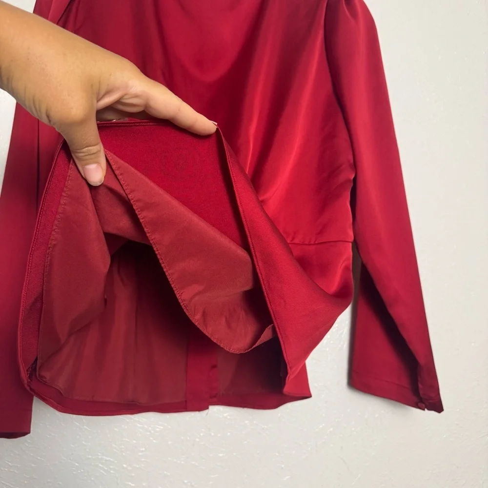 J. Crew Scarlet Peplum Satin Blouse‎